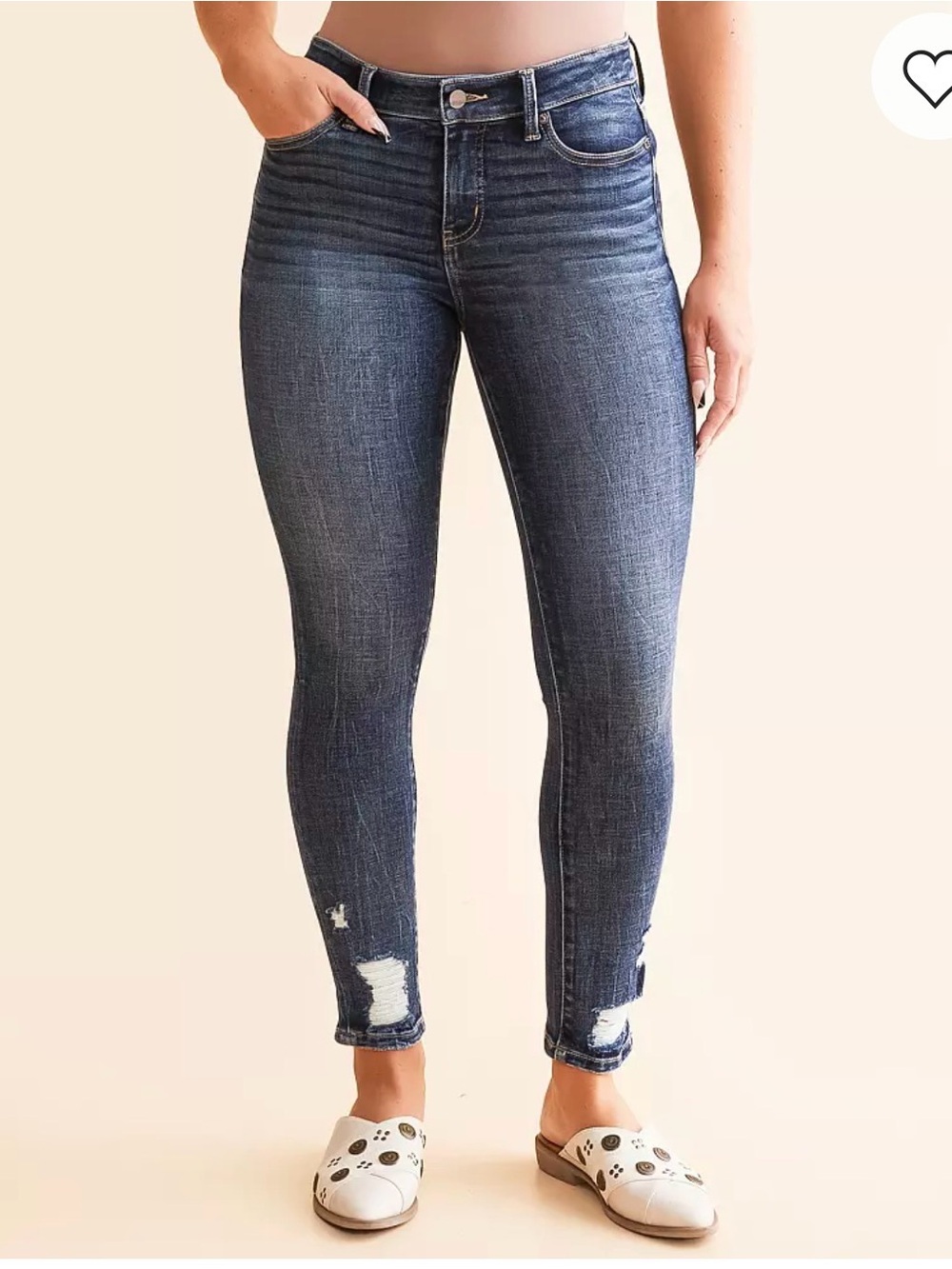 Women’s Buckle Black High-Rise Dark Blue Skinny Jeans 36x27